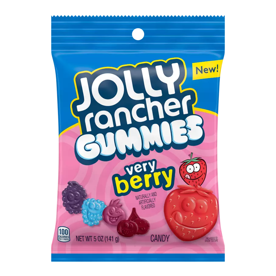 JOLLY RANCHER GUMMIES Very Berry Candy, 5 oz bag - Front of Package