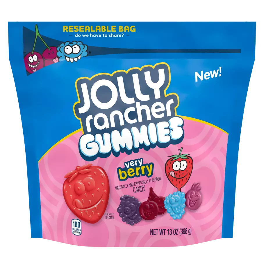 JOLLY RANCHER Gummies Very Berry Candy, 13 oz bag - Front of Package