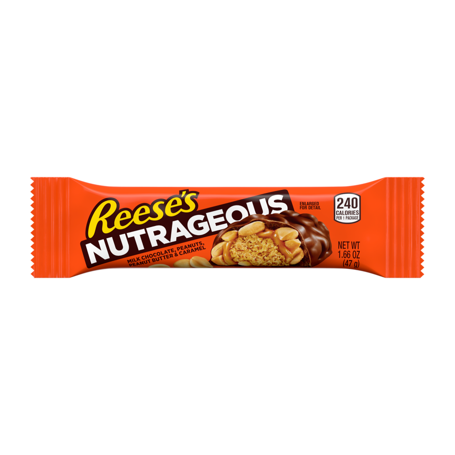 REESE'S NUTRAGEOUS Milk Chocolate Peanut Butter Candy Bar, 1.66 oz - Front of Package