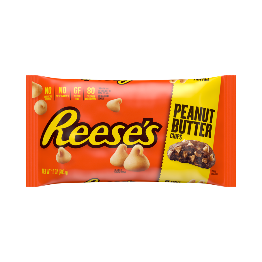 REESE'S Peanut Butter Chips, 10 oz bag - Front of Package