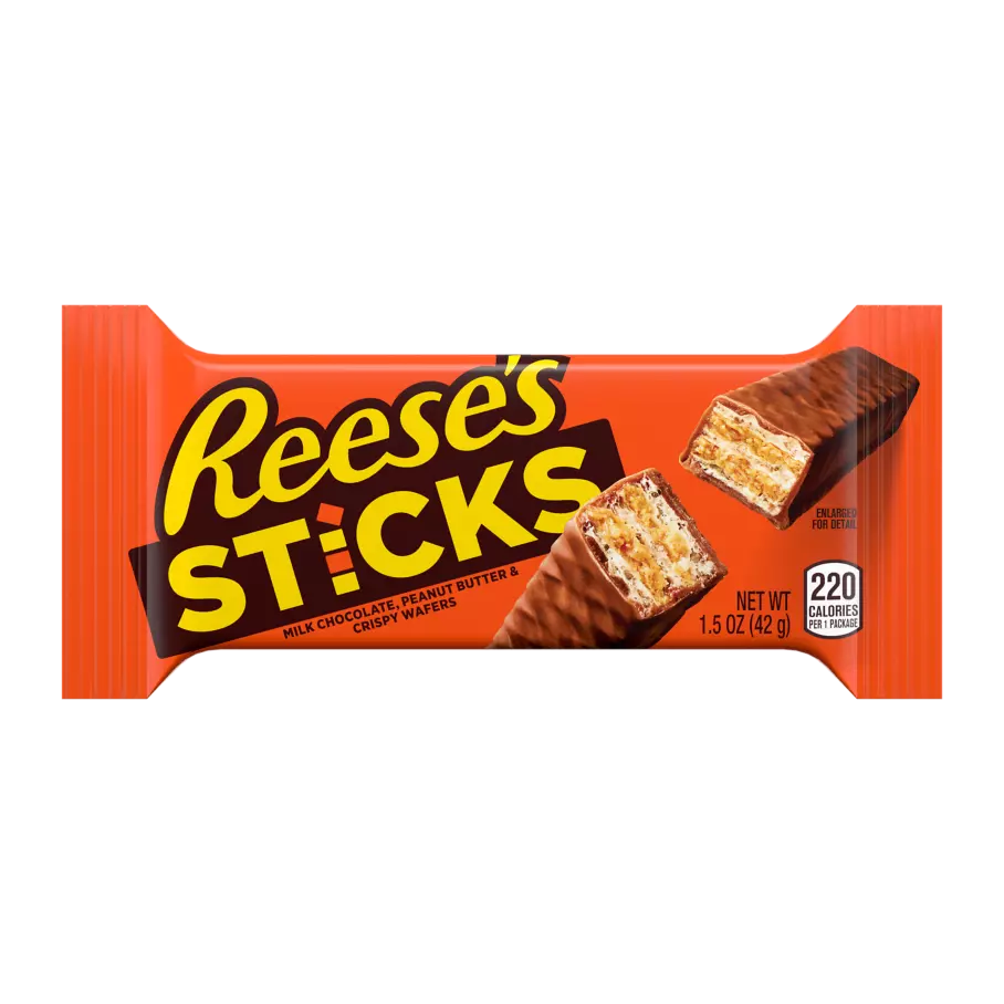 REESE'S STICKS Milk Chocolate Peanut Butter Candy Bar, 1.5 oz - Front of Package