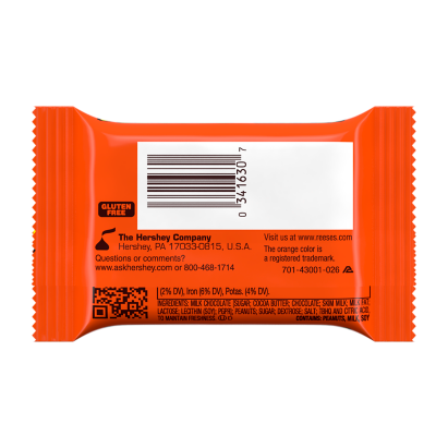 REESE'S Creamy Milk Chocolate Peanut Butter Cups Standard Size 1.4oz