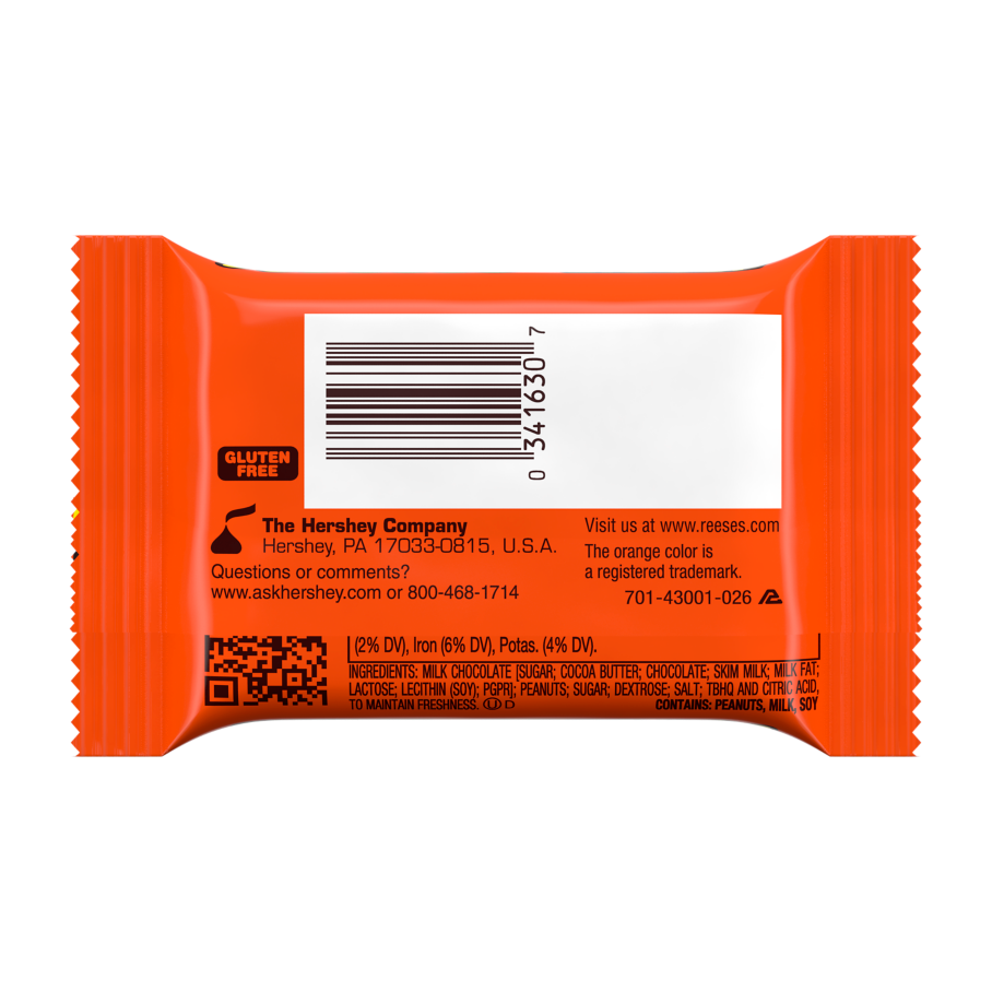 REESE'S Big Cup Milk Chocolate Peanut Butter Cup, 1.4 oz - Back of Package