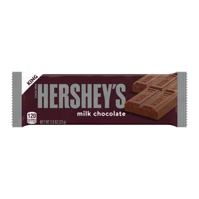 HERSHEY'S Milk Chocolate King Size Candy Bar, 2.6 oz