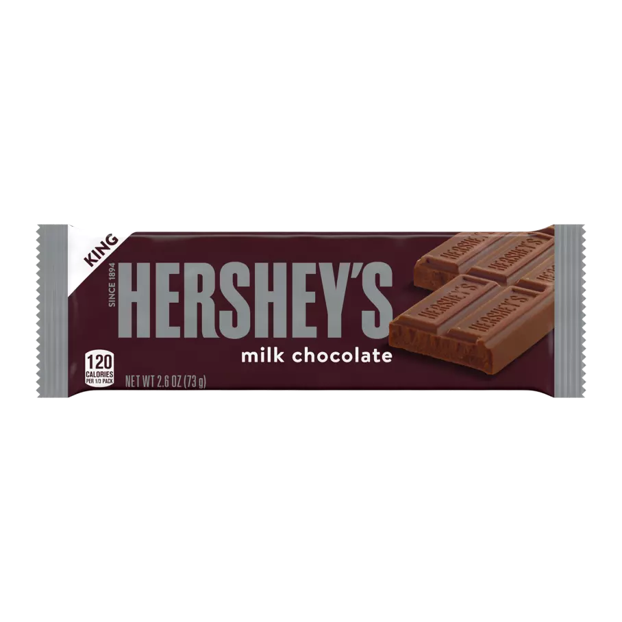 HERSHEY'S Milk Chocolate King Size Candy Bar, 2.6 oz - Front of Package