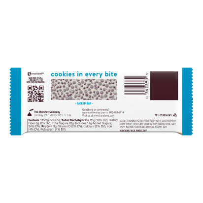 HERSHEY'S COOKIES 'N' CREME Candy Bar, 1.55 oz