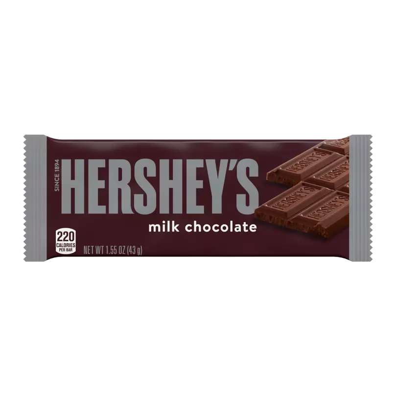 HERSHEY'S Milk Chocolate Candy Bars, 6.98 lb box, 72 bars - Front of Package