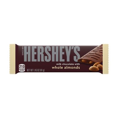 HERSHEY S Milk Chocolate With Almonds Candy Bar 1 45 Oz   0 34000 00241 2 701 24100 075 Item Front