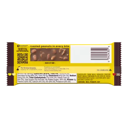 HERSHEY'S MR. GOODBAR Milk Chocolate with Peanuts Candy Bar, 1.75 oz