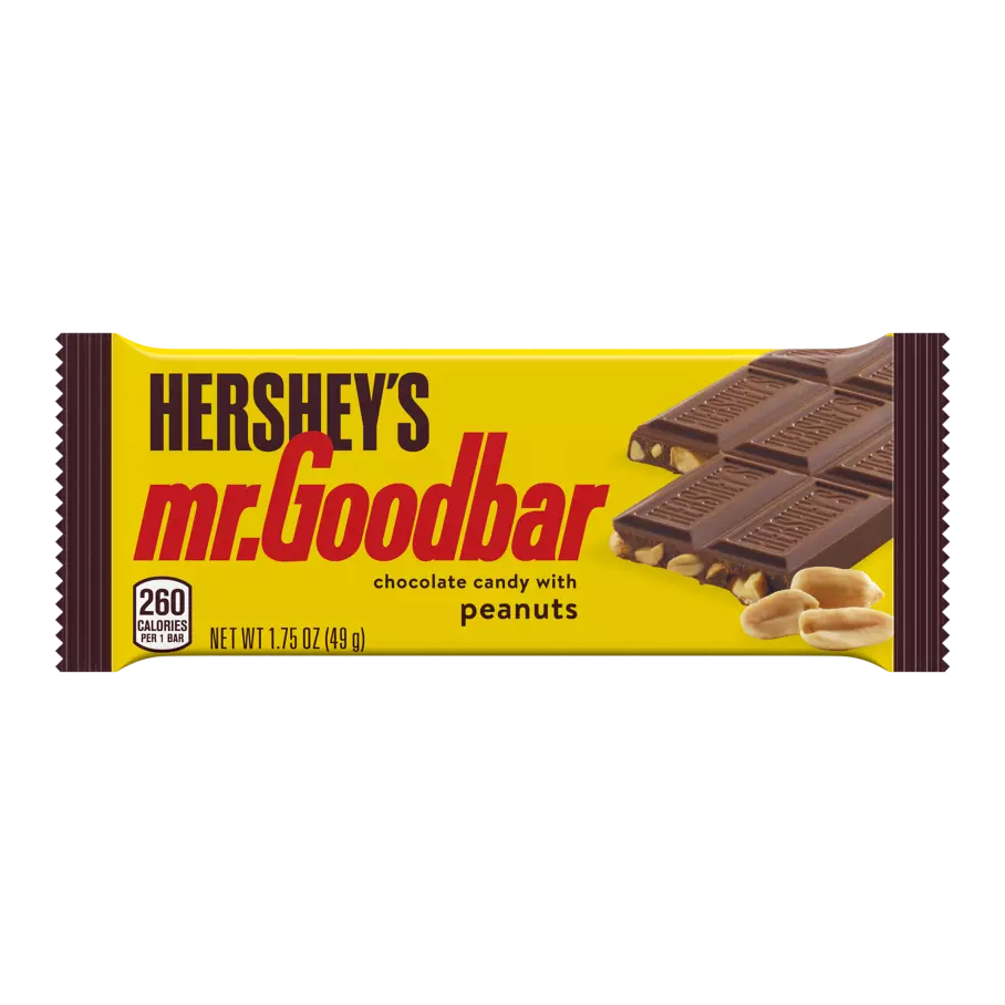 HERSHEY'S MR. GOODBAR Milk Chocolate with Peanuts Candy Bar, 1.75 oz - Front of Package