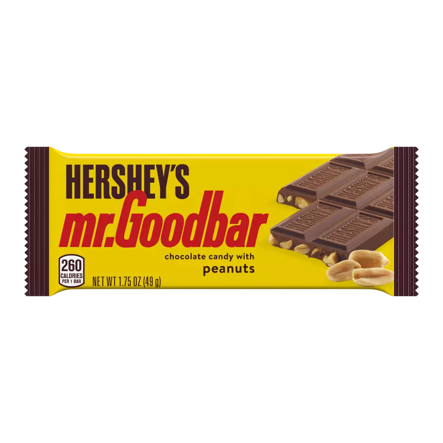 HERSHEY'S MR. GOODBAR Chocolate with Peanuts Candy Bar, 1.75 oz - Front of Package