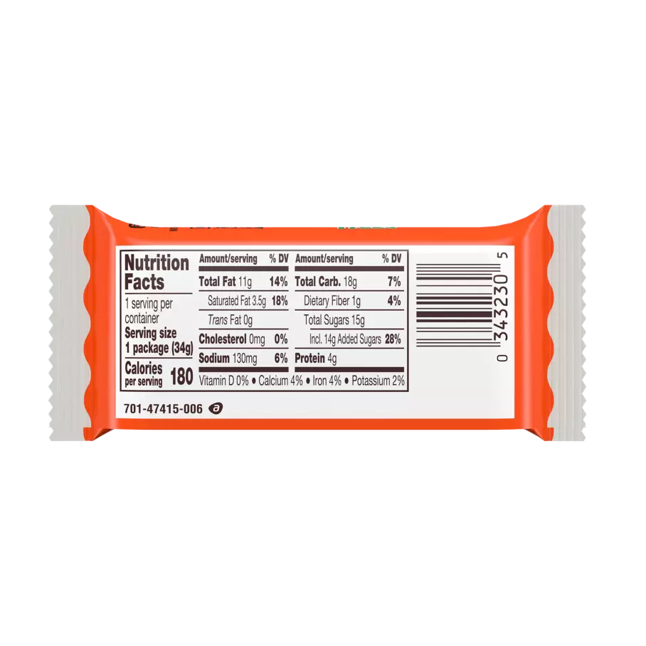REESE'S White Creme Peanut Butter Trees, 1.2 oz - Back of Package