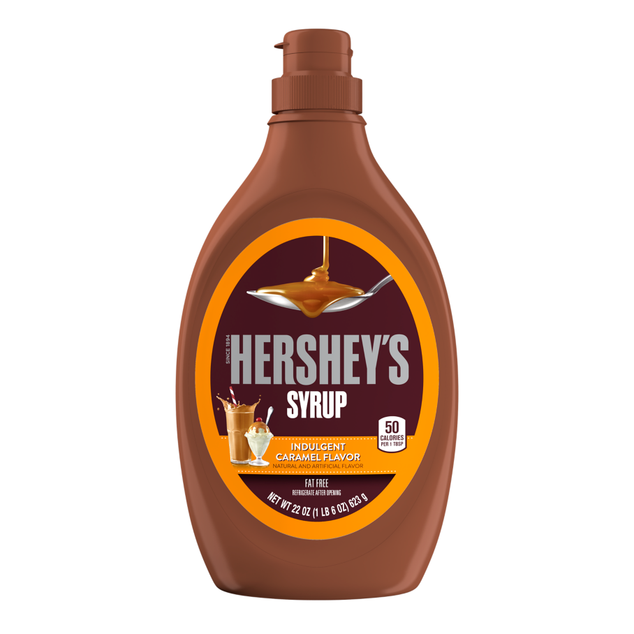 HERSHEY'S Caramel Syrup, 22 oz bottle - Front of Package