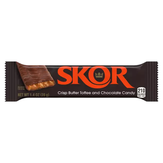 SKOR Milk Chocolate with Crisp Butter Toffee Candy Bar, 1.4 oz - Front of Package