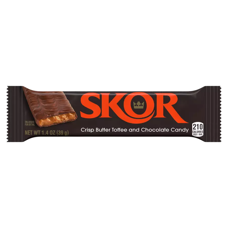 SKOR Milk Chocolate with Crisp Butter Toffee Candy Bar, 1.4 oz