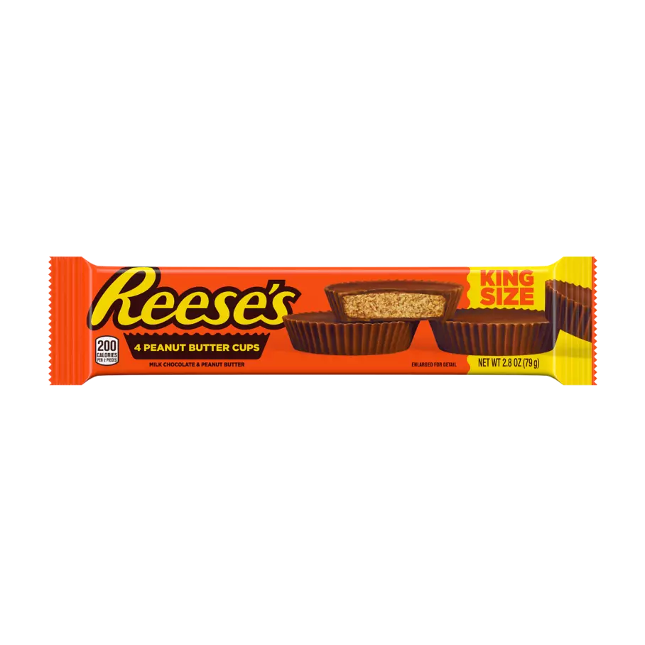 REESE'S Milk Chocolate King Size Peanut Butter Cups, 2.8 oz, 4 pack - Out of Package
