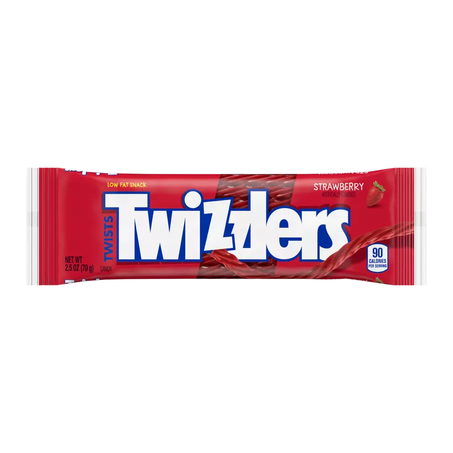 TWIZZLERS Twists Strawberry Flavored Candy, 2.5 oz bag - Front of Package