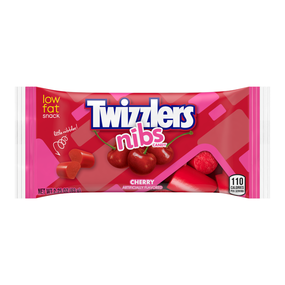 TWIZZLERS NIBS Cherry Flavored Candy, 2.25 oz bag