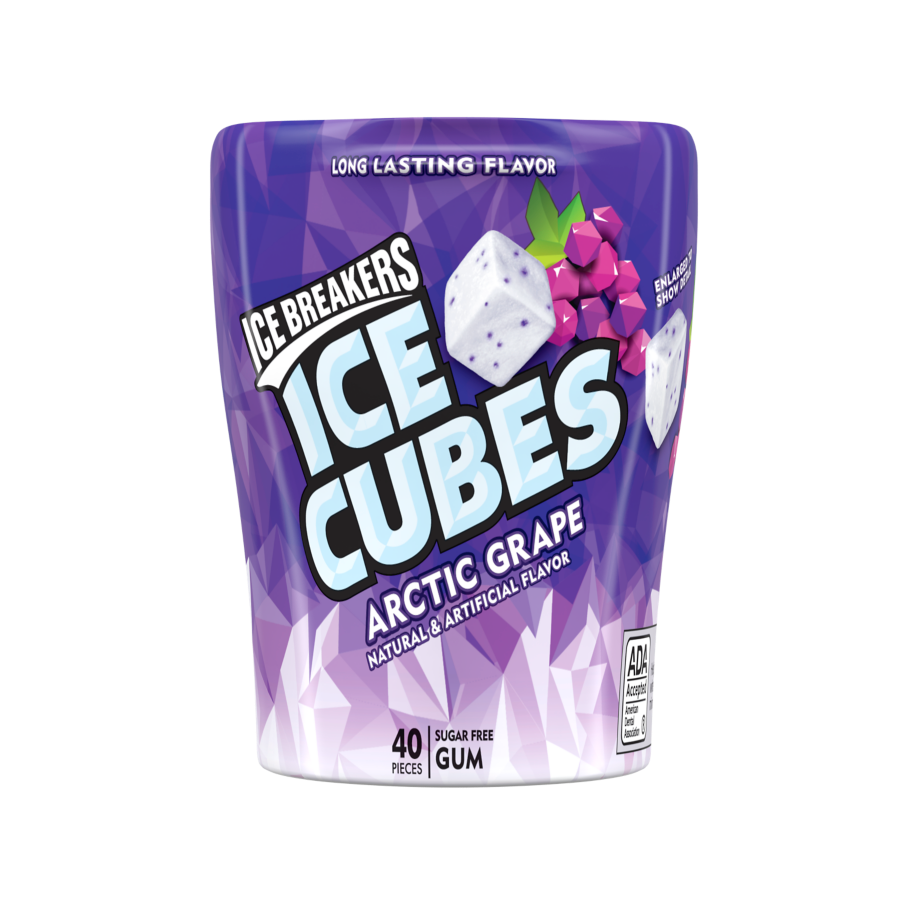 ICE BREAKERS ICE CUBES Piña Colada Sugar Free Gum, 3.24 oz bottle, 40