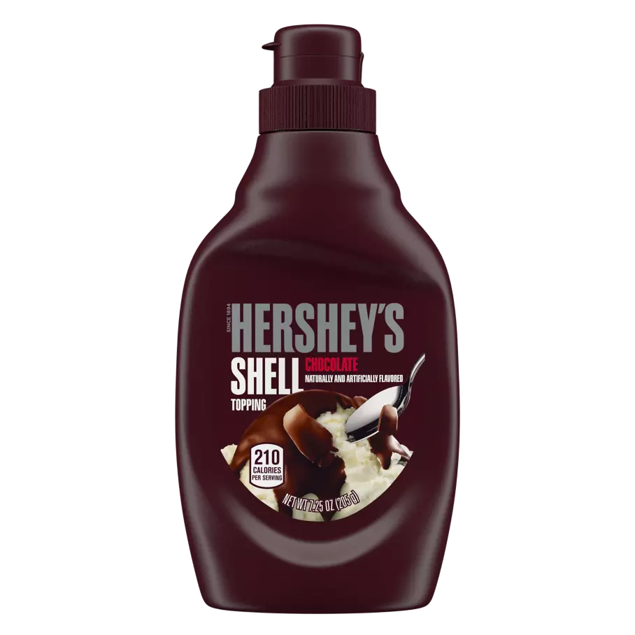 HERSHEY'S Milk Chocolate Shell Topping, 7.25 oz bottle - Front of Package