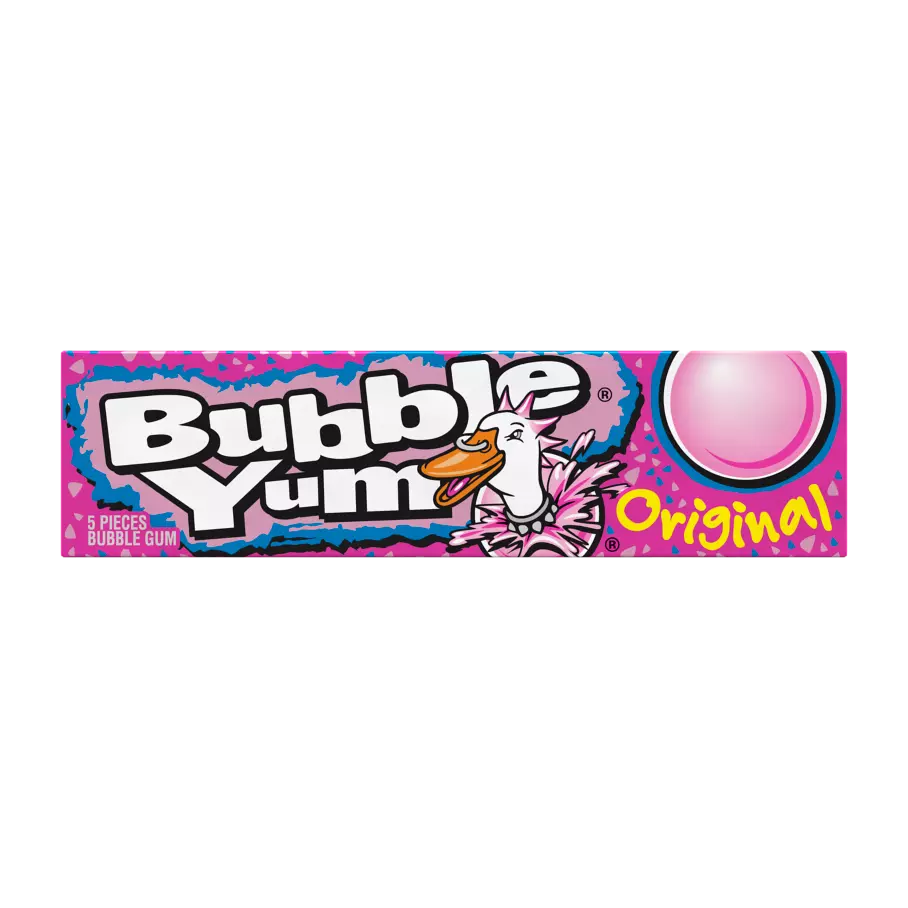 BUBBLE YUM Original Flavor Bubble Gum, 1.4 oz, 5 pieces - Front of Package