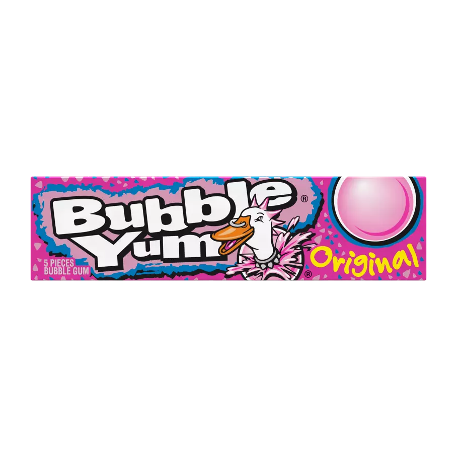 BUBBLE YUM Original Flavor Bubble Gum, 1.4 oz, 5 pieces