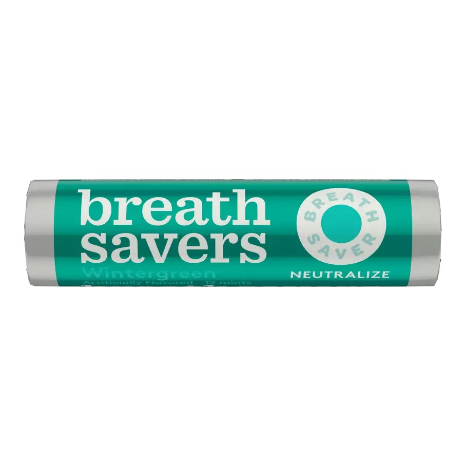 BREATH SAVERS Wintergreen Sugar Free Mints, 0.75 oz roll - Front of Package