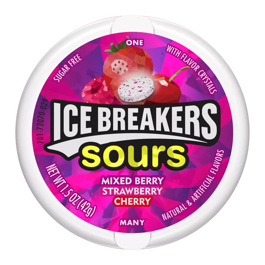 Ice breakers sparkling raspberry lemon seltzer sugar free mints 1 5 oz