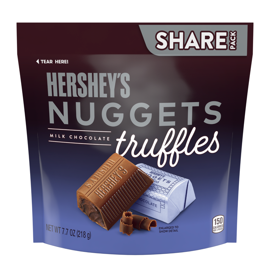 HERSHEY'S NUGGETS Milk Chocolate Truffles Candy, 7.7 oz bag - Front of Package