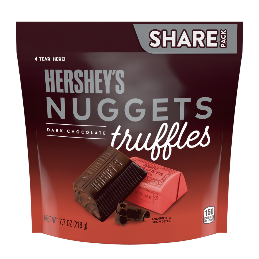 HERSHEY'S NUGGETS Dark Chocolate Truffles Candy, 7.7 oz bag - Front of Package