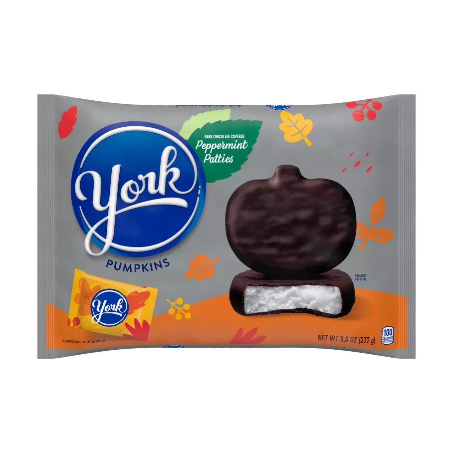 YORK Dark Chocolate Peppermint Pattie Pumpkins, 9.6 oz bag