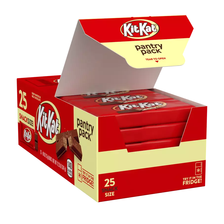 KIT KAT® Pantry Pack Milk Chocolate Snack Size Candy Bars, 12.25 oz, 25 count box - Front of Package