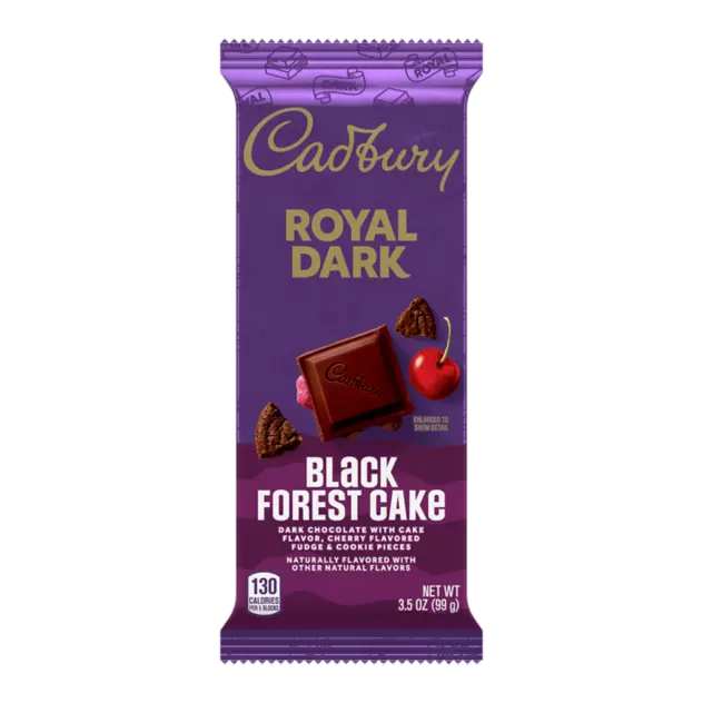 CADBURY ROYAL DARK Black Forest Cake XL Candy Bar, 3.5 oz - Front of Package