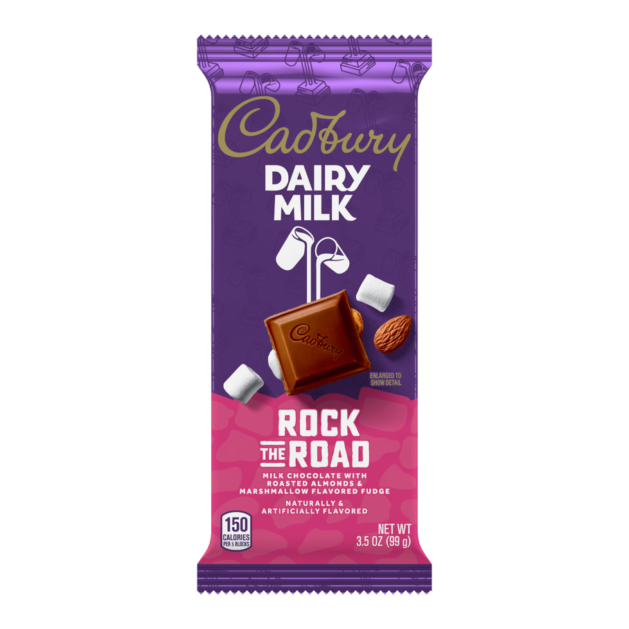 CADBURY DAIRY MILK Rock The Road XL Candy Bar, 3.5 oz - Front of Package