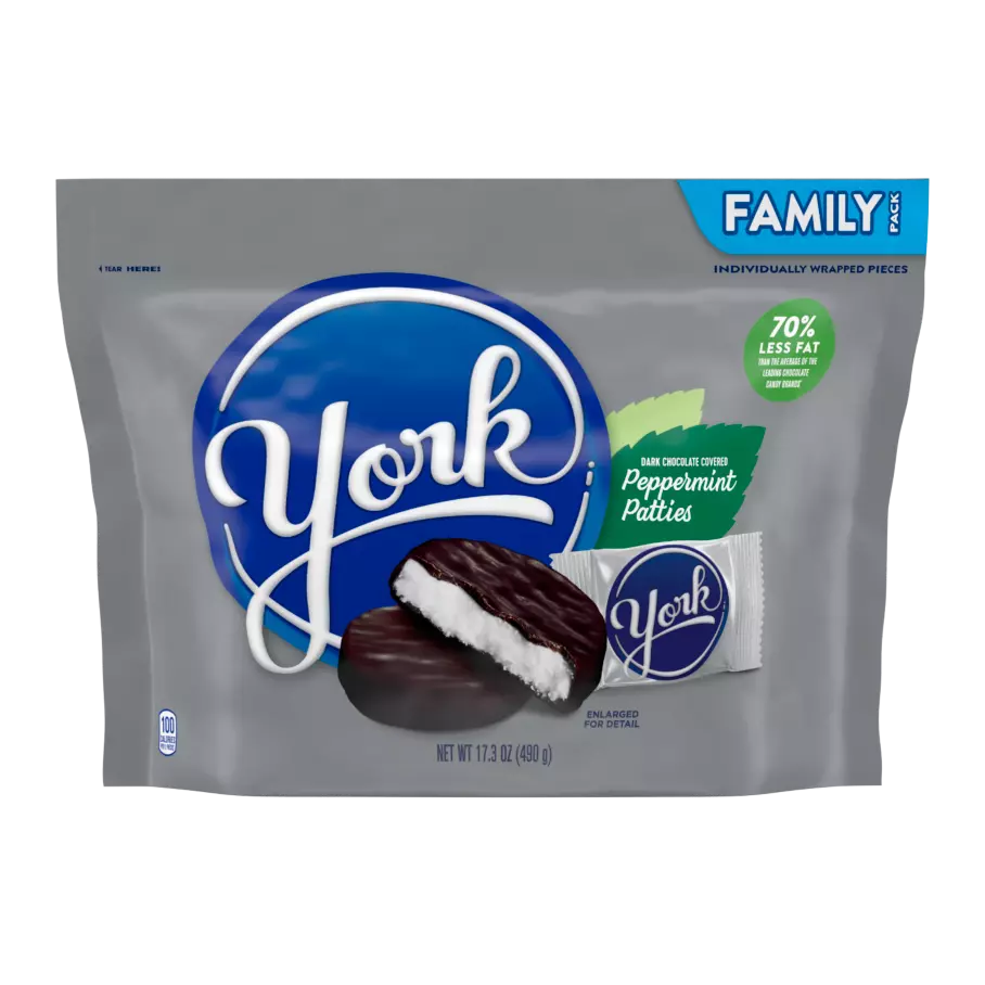 YORK Dark Chocolate Peppermint Patties, 17.3 oz bag - Front of Package