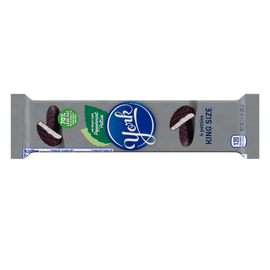 YORK Dark Chocolate King Size Peppermint Patties, 2.4 oz - Front of Package