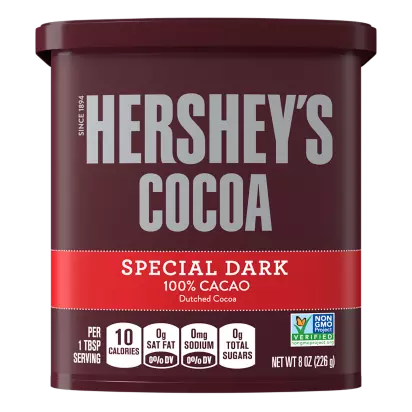 HERSHEY'S COCOA SPECIAL DARK 100% Cacao Cocoa, 8 oz can