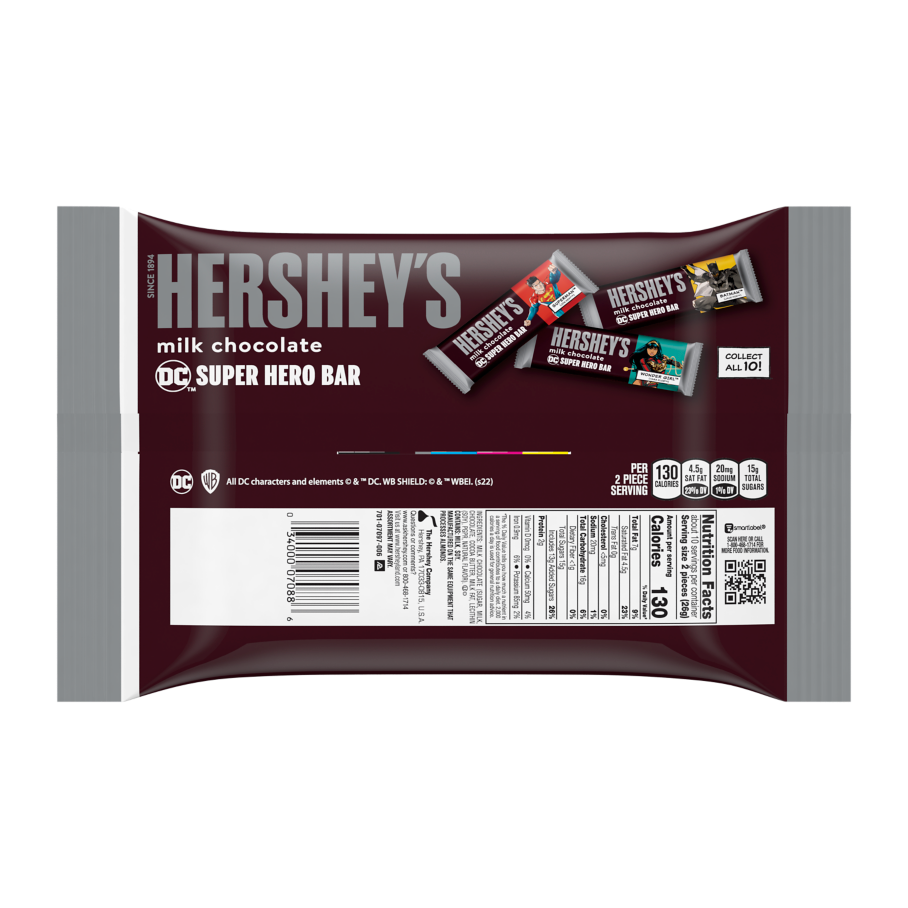 HERSHEY’S Milk Chocolate DC Super Hero Snack Size Candy Bars, 9.45 oz