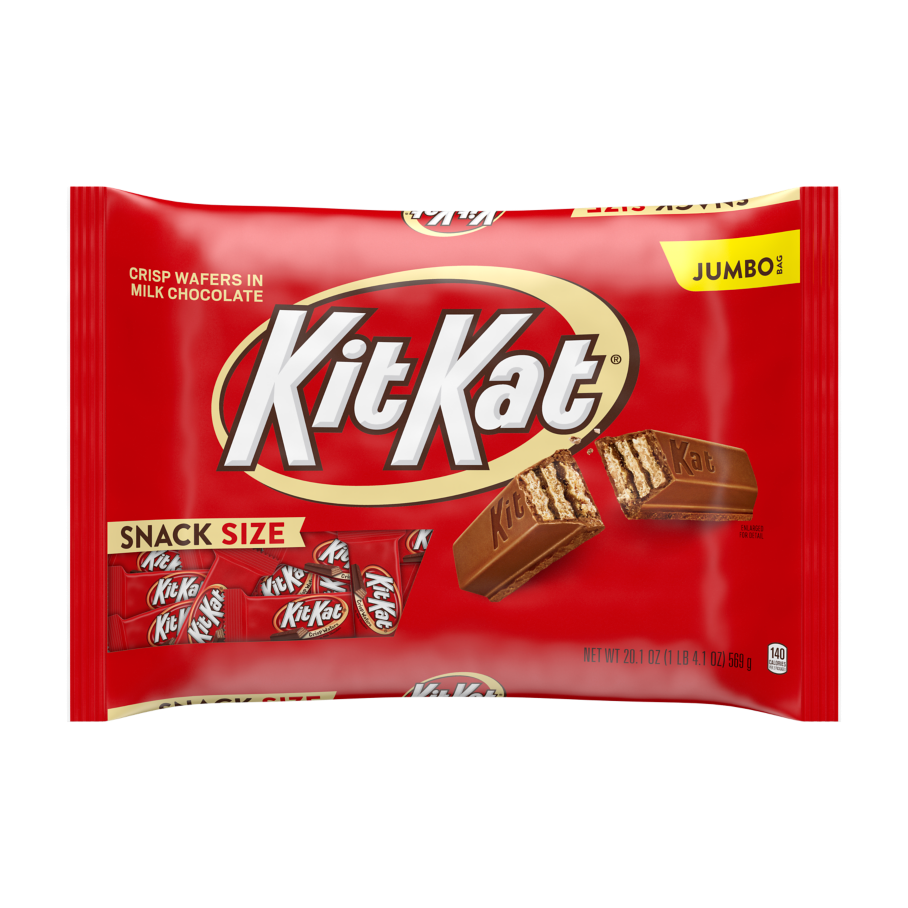 KIT KAT® Milk Chocolate Snack Size Candy Bars, 20.1 oz jumbo bag - Front of Package