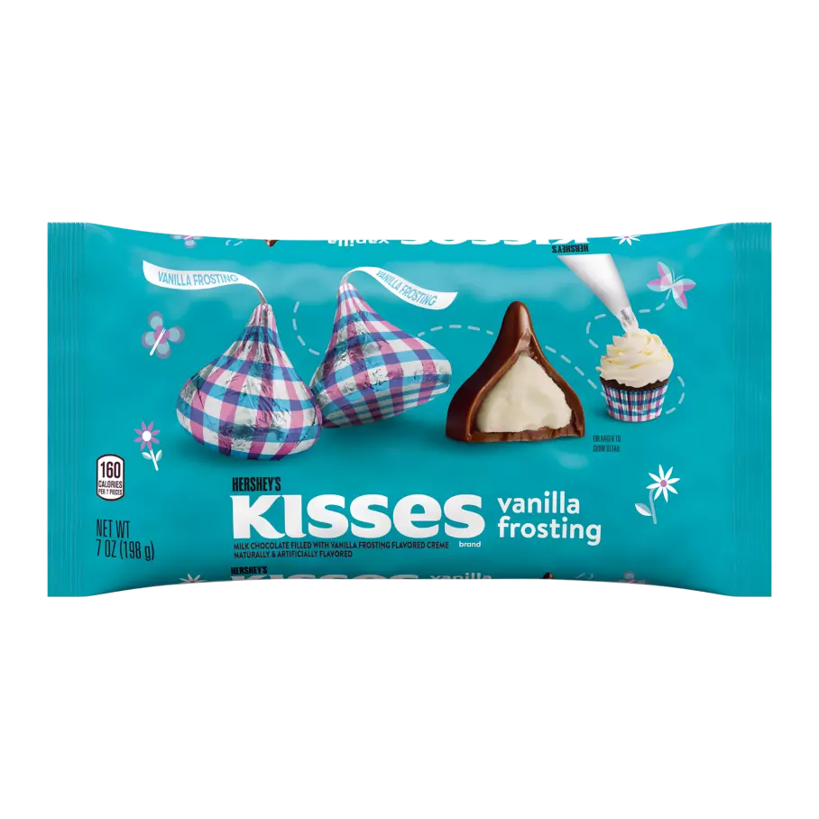 HERSHEY'S KISSES Easter Vanilla Frosting Candy, 7 oz bag - Front of Package