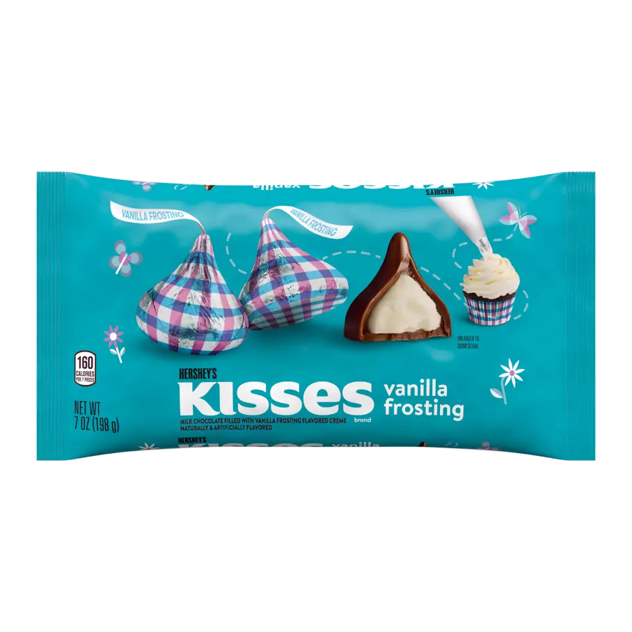 HERSHEY'S KISSES Easter Vanilla Frosting Candy, 7 oz bag