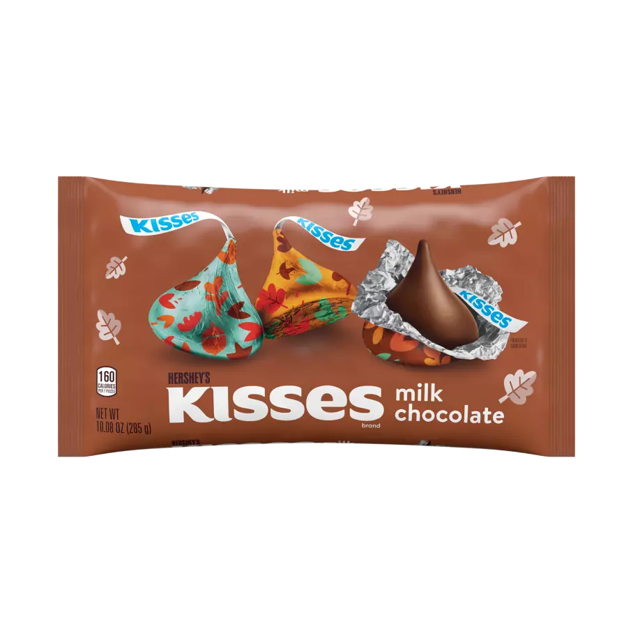 HERSHEY'S KISSES Fall Foils Milk Chocolate Candy, 10.8 oz bag - Front of Package