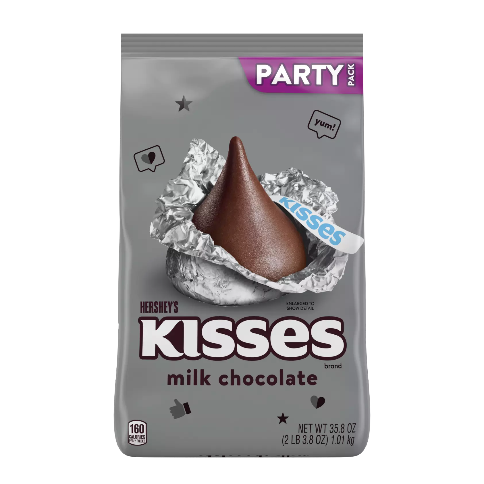 HERSHEY'S KISSES Milk Chocolate Candy, 35.8 oz pack - Front of Package