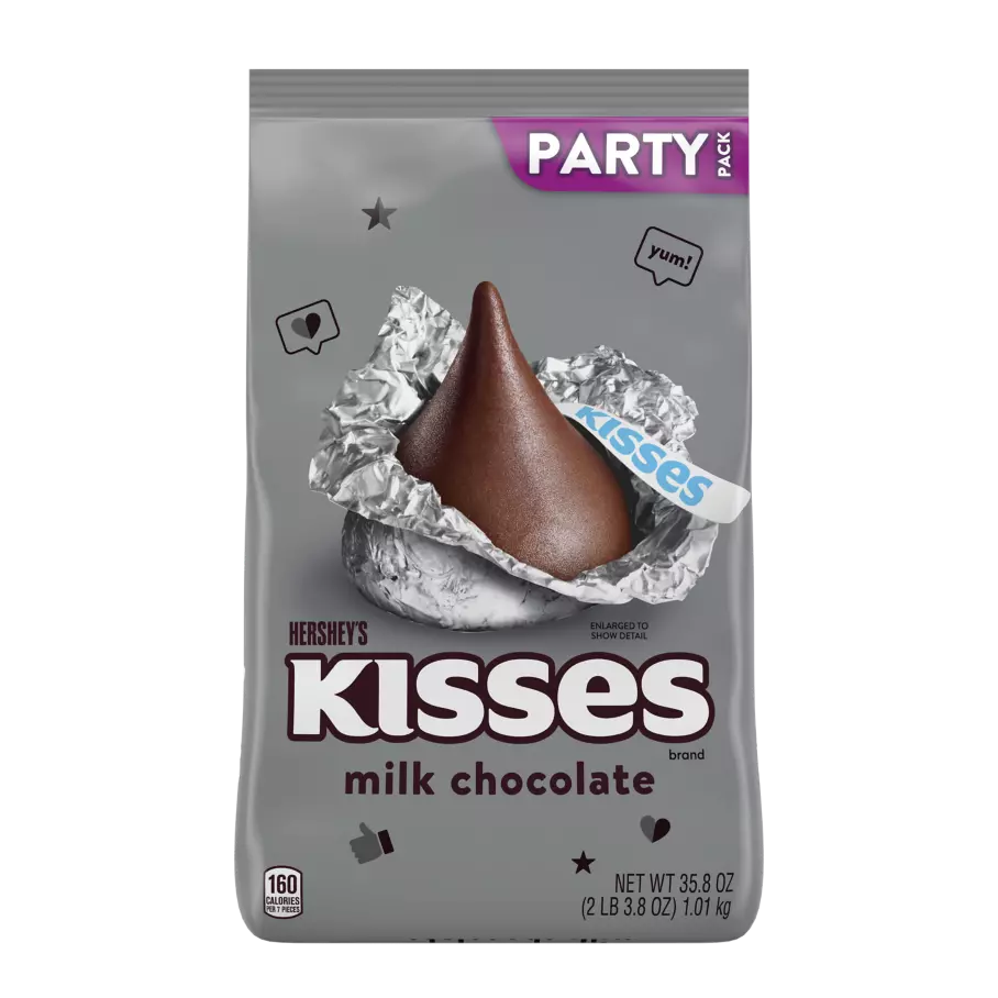 HERSHEY'S KISSES Milk Chocolate Candy, 35.8 oz pack - Front of Package