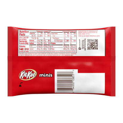 KIT KAT® Minis Milk Chocolate King Size Candy Bars, 2.2 oz bag