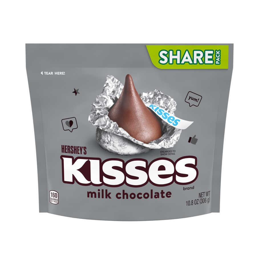 HERSHEY'S KISSES Milk Chocolate Candy, 10.8 oz pack - Front of Package