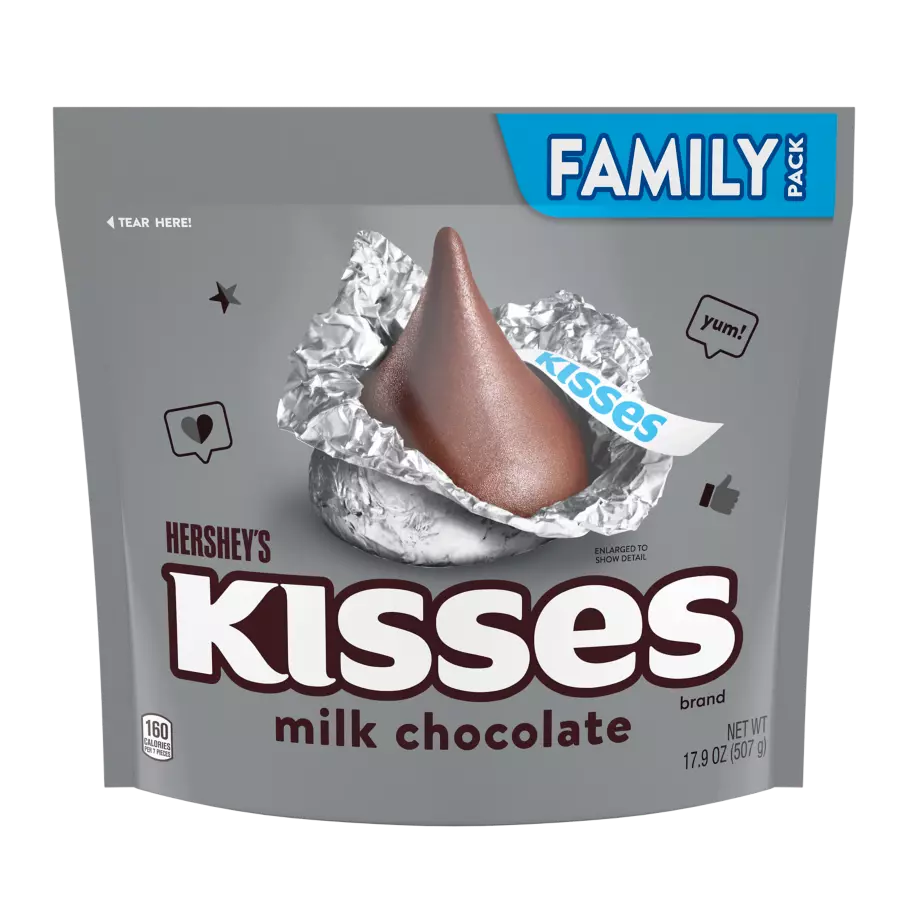 HERSHEY'S KISSES Milk Chocolates in Light Blue Foils - 66.7oz