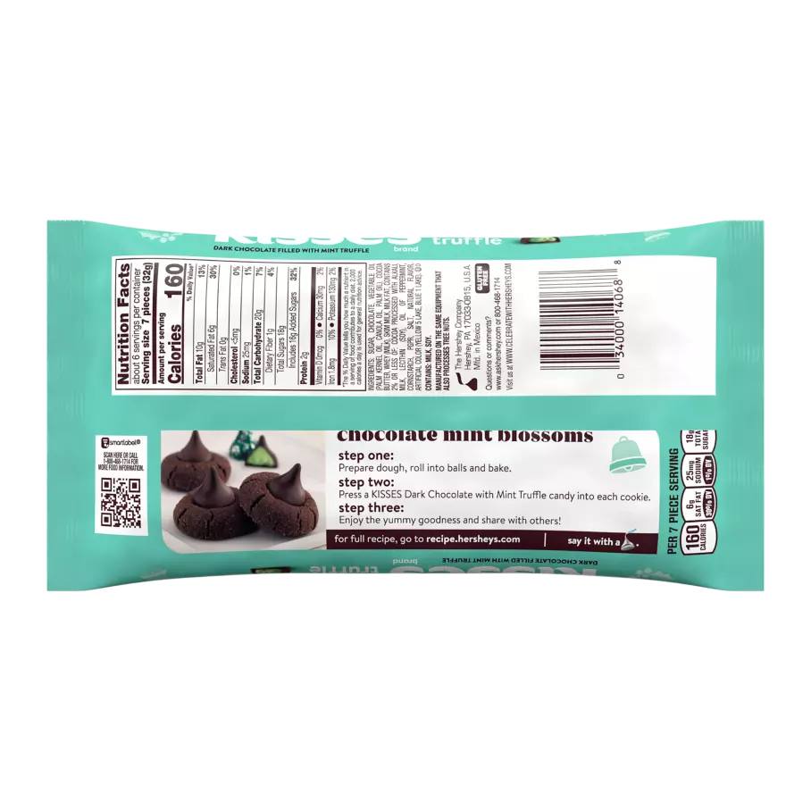 HERSHEY S KISSES Mint Truffle Candy 7 oz bag