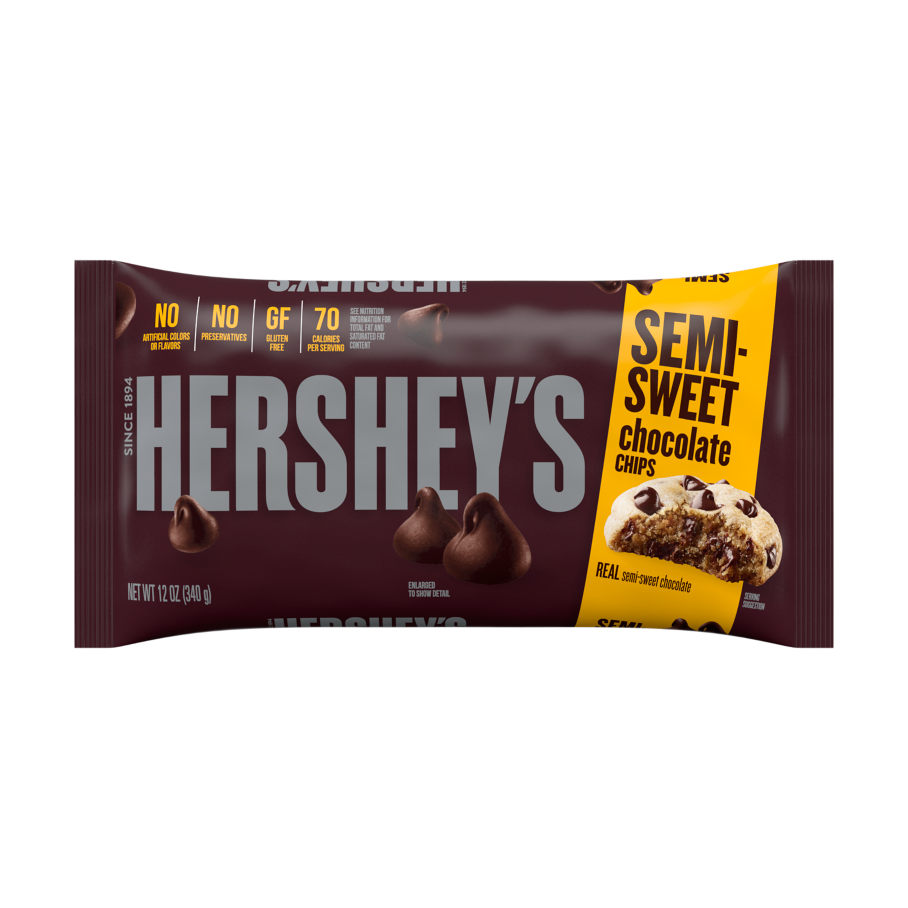 HERSHEY'S Semi-Sweet Chocolate Chips, 12 oz bag