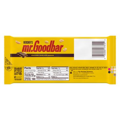 HERSHEY'S MR. GOODBAR Milk Chocolate With Peanuts XL Candy Bar, 4.4 Oz